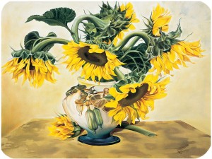 Podkładka korkowa z nadrukiem, reprodukcja w rozmiarze 30x40 cm- Słoneczniki