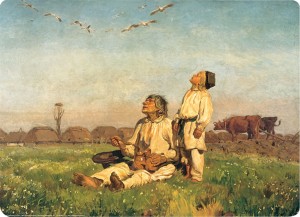 Podkładka korkowa z nadrukiem, reprodukcja w rozmiarze 30x40 cm- Bociany