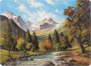 Podkładka korkowa z nadrukiem, reprodukcja w rozmiarze 30x40 cm- Strumyk