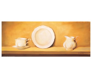 Oryginalny Obraz olejny na płótnie 30x70 cm Porcelana II  A. Korecka Oryginał