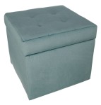  Nowoczesna otwierana pufa 45x45 cm w kolorze niebieskim