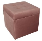 Nowoczesna otwierana pufa  45x45 cm w kolorze różowym