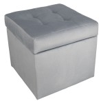  Nowoczesna otwierana pufa  45x45 cm w kolorze jasnoniebieskim