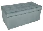  Nowoczesna otwierana pufa 45x90 cm w kolorze niebieskim