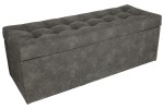  Nowoczesna otwierana pufa 45x120 cm w kolorze grafitowym