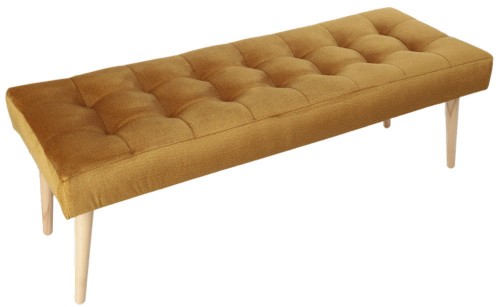 Pikowana żółta ławeczka