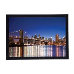 Nowoczesny obraz w czarnej, szerokiej ramie o wymiarach 70x100cm - Bridge 1