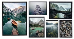 Galeria 6 szt. plakatów w grubych drewnianych ramkach - Mgła