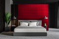 Sypialnia czerwone wezgłowie ścienne panel tapicerowany 30x30 cm.jpg