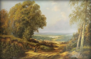 Oryginalny Obraz olejny na płótnie 65x100 cm Widok na dolinę Kaszuba Oryginał