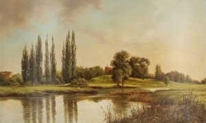 Oryginalny Obraz olejny na płótnie 65x100 cm Błonia Konarska Oryginał