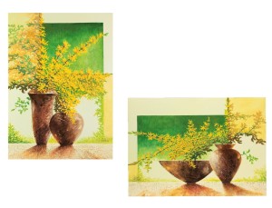 Oryginalny Obraz olejny na płótnie 50x70 cm Forsycje I II  Król Oryginał