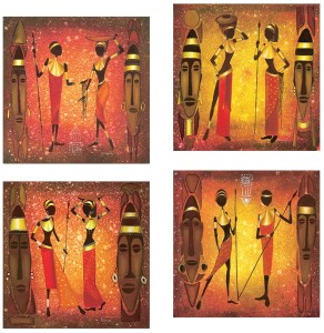 Oryginalny Obraz olejny na płótnie 40x40 cm African girls A. Korecka Oryginał