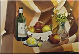 Oryginalny Obraz olejny na płótnie 50x70 cm Martwa natura z jabłkiem Misiewicz Oryginał