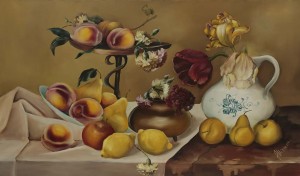 Oryginalny Obraz olejny na płótnie 60x100 cm Martwa natura z paterą Konarska Oryginał