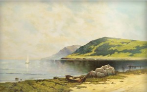 Oryginalny Obraz olejny na płótnie 65x100 cm Zielony półwysep Król Oryginał 