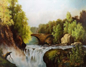 Oryginalny Obraz olejny na płótnie 65x100 cm  Mostek Kraft Oryginał