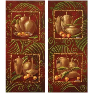 Oryginalny Obraz olejny na płótnie 70x30 cm Podwójne wazy I II  Korecka Oryginał