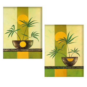 Oryginalny Obraz olejny na płótnie 70x50 cm Słoneczne palmy I II Król Oryginał