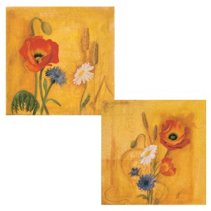 Oryginalny Obraz olejny na płótnie 40x40 cm Maki I II Korecka Oryginał