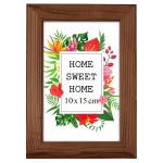 Ramka na zdjęcia 10x15 cm, drewniana w kolorze brązowym