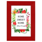 Ramka na zdjęcia 10x15 cm, drewniana w kolorze czerwonym