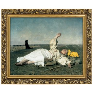 Obraz w złotej ramie Makówka w rozmiarze 40x50 cm - Babie lato, Józef Chełmoński