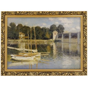 Obraz w złotej ramie Makówka w rozmiarze 50x70 cm - Most w Argenteuil, Claude Monet