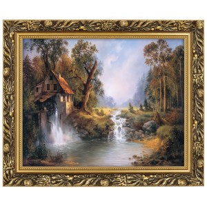 Obraz w złotej ramie Makówka w rozmiarze 40x50 cm – Stary młyn, Cezary Różycki