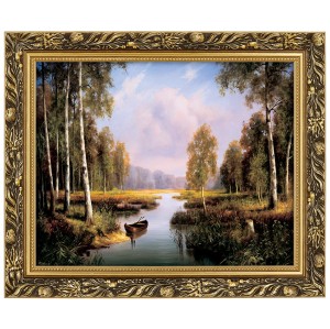 Obraz w złotej ramie Makówka w rozmiarze 40x50 cm - Brzozy, Cezary Różycki