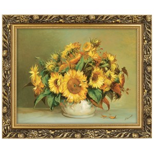 Obraz w złotej ramie Makówka w rozmiarze 40x50 cm – Słoneczniki, Zygmunt Konarski