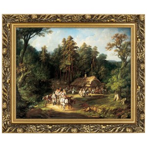 Obraz w złotej ramie Makówka w rozmiarze 40x50 cm - Karczma ostatni grosz, Jan Feliks Piwarski