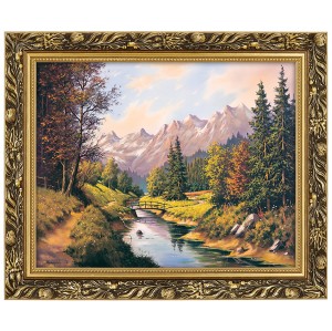 Obraz w złotej ramie Makówka w rozmiarze 40x50 cm -  Mostek III, Krzysztof Nowaczyński