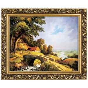 Obraz w złotej ramie Makówka w rozmiarze 40x50 cm -  Mostek I, Cezary Różycki