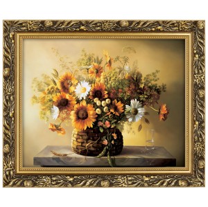 Obraz w złotej ramie Makówka w rozmiarze 40x50 cm - Kwiaty, Cezary Różycki