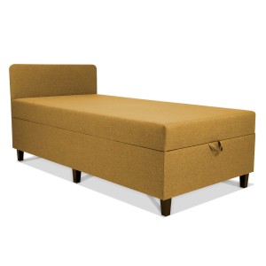 Tapczan IGOR jednoosobowy 100x200cm z pojemnikiem w kolorze żółtym