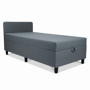 Tapczan IGOR jednoosobowy 100x200cm z pojemnikiem w kolorze niebiesko-szarym