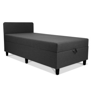 Tapczan IGOR jednoosobowy 100x200cm z pojemnikiem w kolorze grafitowym