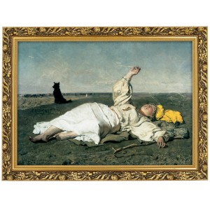 Obraz w złotej ramie Makówka w rozmiarze 50x70 cm - Babie lato, Józef Chełmoński