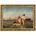 1. OBRAZ BOCIANY 628 W ZLOTEJ RAMCE MAKOWCE 50 cm x 70 cm przodem.jpg