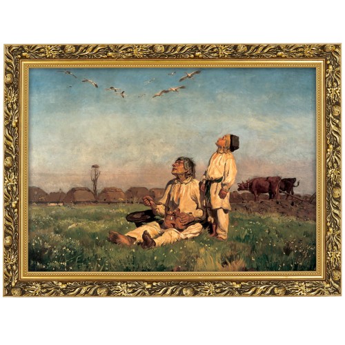 1. OBRAZ BOCIANY 628 W ZLOTEJ RAMCE MAKOWCE 50 cm x 70 cm przodem.jpg