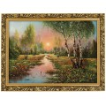 1. OBRAZ BRZOZY ZACHOD SLONCA 6091 W ZLOTEJ RAMCE MAKOWCE 50 cm x 70 cm przodem.jpg