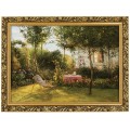 1. OBRAZ DOM W OGRODZIE II 6073 W ZLOTEJ RAMCE MAKOWCE 50 cm x 70 cm przodem.jpg