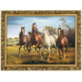1. OBRAZ KONIE II 6076 W ZLOTEJ RAMCE MAKOWCE 50 cm x 70 cm przodem.jpg