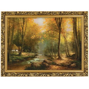 Obraz w złotej ramie Makówka w rozmiarze 50x70 cm - Las jesienią, Zygmunt Konarski