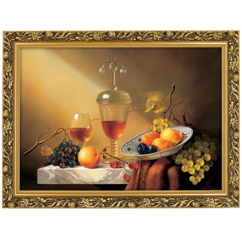 1. OBRAZ MARTWA NATURA I 613 W ZLOTEJ RAMCE MAKOWCE 50 cm x 70 cm przodem.jpg
