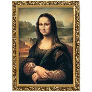 Obraz w złotej ramie Makówka w rozmiarze 50x70 cm - Mona Lisa, Leonardo da Vinci