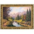 1. OBRAZ MOSTEK III 688 W ZLOTEJ RAMCE MAKOWCE 50 cm x 70 cm przodem.jpg