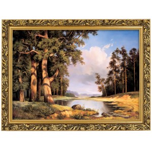 Obraz w złotej ramie Makówka w rozmiarze 50x70 cm - Sosny, Cezary Różycki