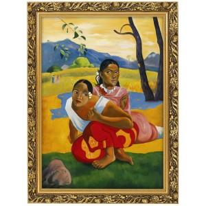 Oryginalny obraz olejny na płótnie 50 x 70 cm “Kiedy mnie poślubisz” Paul Gauguin w złotej ramie Makówka